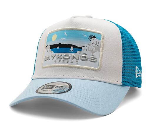 Kšiltovka New Era 9FORTY A-Frame Trucker Summer Trucker - Pastel Blue / Sunwash Blue