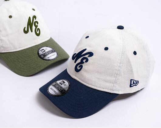 Kšiltovka New Era 9TWENTY Linen Script  - White / Navy