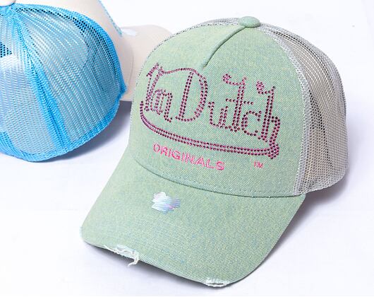 Kšiltovka Von Dutch Trucker Fargo - Denim Rhinestones - Denim