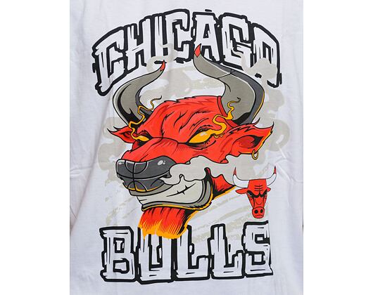 Triko New Era - Graphic Drop Shoulder Tee - Chicago Bulls - White / Black