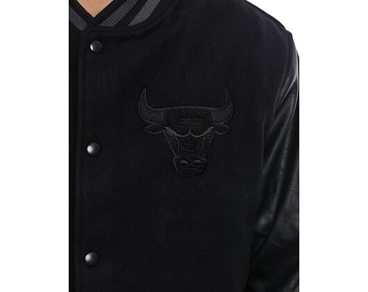 Bunda New Era - Patch Varsity Jacket - Chicago Bulls - Black