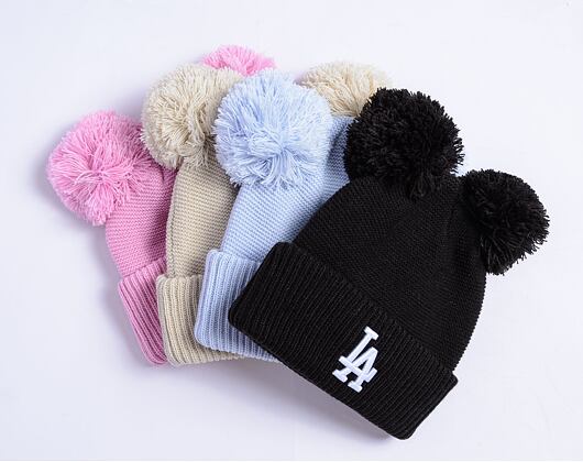 Dámský kulich New Era - Medium Knit Double Pom Beanie - NY Yankees - Stone / White