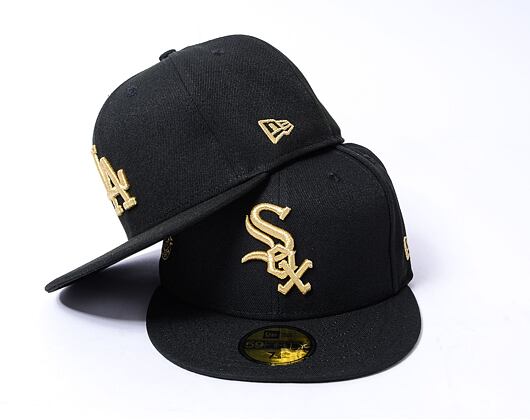 Kšiltovka New Era - 59FIFTY MLB Coops Metallic - Chicago White Sox - Black / Gold