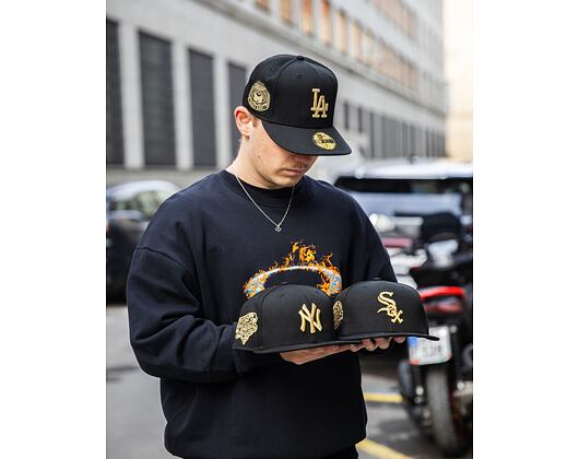 Kšiltovka New Era - 59FIFTY "MLB Metallic" - NY Yankees - Black / Gold