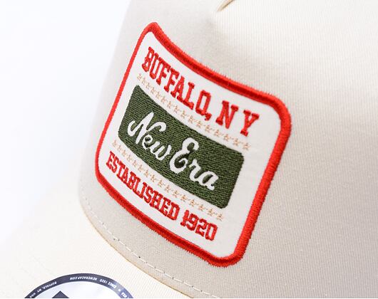 Kšiltovka New Era - Buffalo Patch 9FORTY Trucker - Cream / New Olive