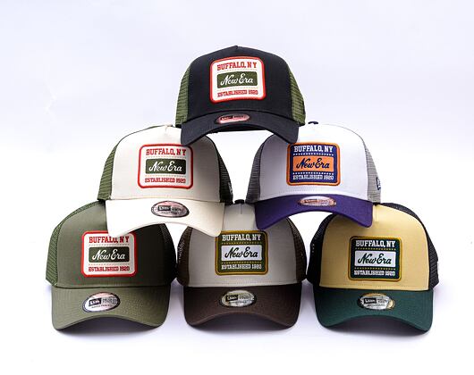 Kšiltovka New Era - Patch 9FORTY Trucker - Black / New Olive