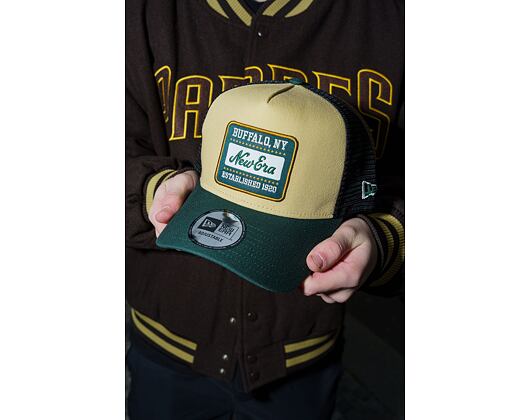 Kšiltovka New Era - Patch Canvas 9FORTY Trucker - Vegas Gold / Dark Green