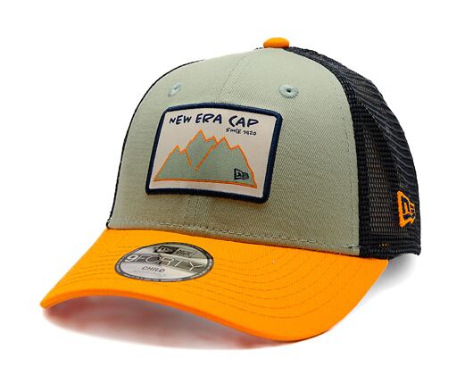 Dětská Kšiltovka New Era - Outdoor 9FORTY TRUCKER - Mint Green / Papaya Orange