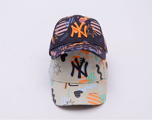 Dětská Kšiltovka New Era - MLB Kids Print 9FORTY - NY Yankees - Navy / Papaya Orange