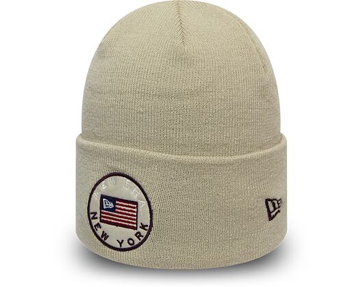 New Era Flagged Out Cuff Knit Stone Winter Beanie