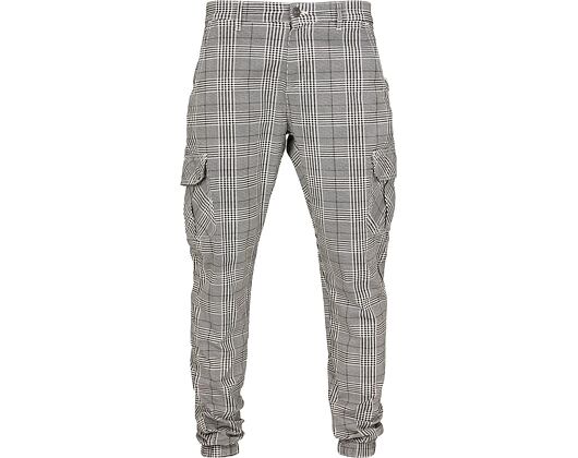 Urban Classics TB3138 AOP Glencheck Cargo Jog Pants White/Black