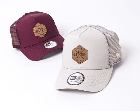 New Era 9FORTY A-Frame Trucker Heritage Patch Snapback Stone Cap