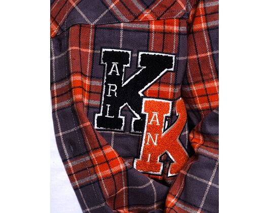 Karl Kani Chest Signature Heavy Flannel Overshirt cognac