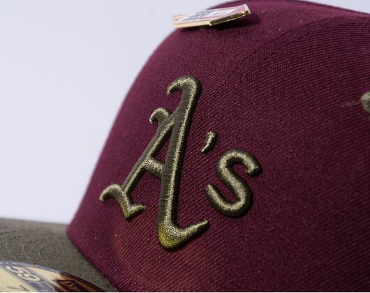 New Era 59FIFTY MLB WS Sidepatch Trail Mix Oakland Athletics Frosted Burgundy Cap