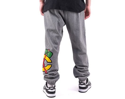 Tepláky Mitchell & Ness NHL M&N CITY COLLECTION FLEECE PANT BLACKHAWKS Grey Heather