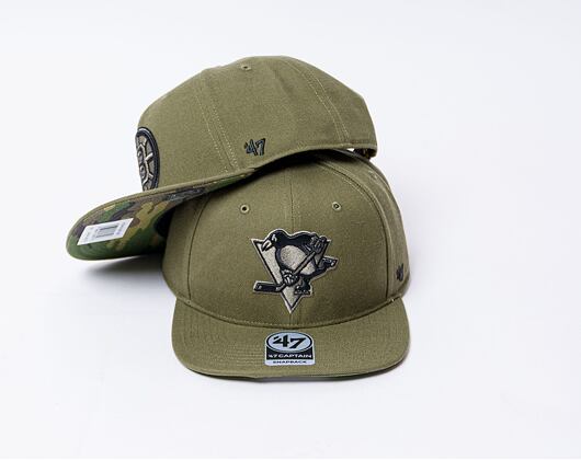 Kšiltovka '47 Brand NHL Pittsburgh Penguins Ballpark Camo CAPTAIN Sandalwood