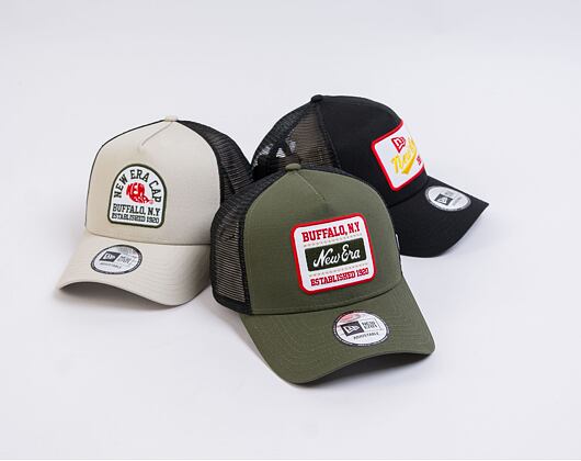 Kšiltovka New Era 9FORTY A-Frame Trucker State Patch Trucker New Olive / Scarlet