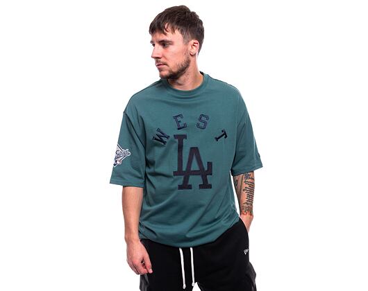 Triko New Era MLB Team Patch Oversized Tee Los Angeles Dodgers Cooperstown Dark Green / Black