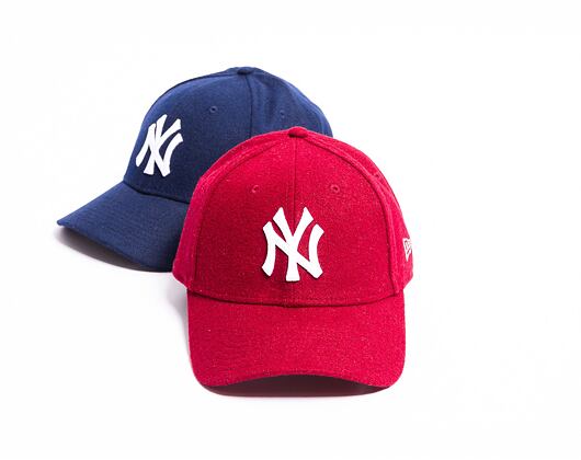 Kšiltovka New Era 9FORTY MLB Melton Wool Essential New York Yankees Cardinal / White