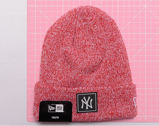 Dětský kulich New Era MLB Kids Team Cuff Beanie New York Yankees Heather Scarlet / Off White