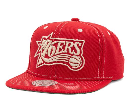 Kšiltovka Mitchell & Ness Contrast Natural Snapback Hwc Philadelphia 76Ers Red