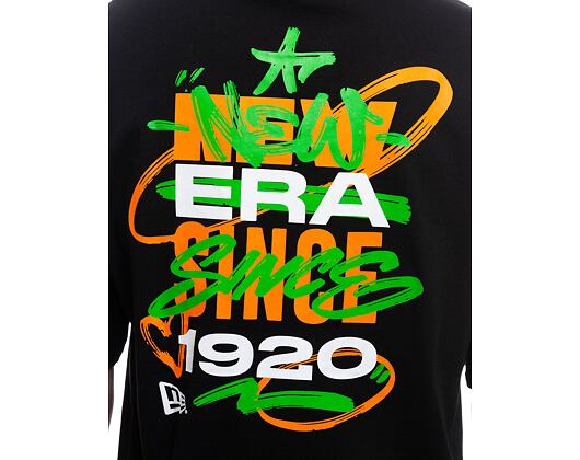 Triko New Era Spray Graphic Oversized Tee - Black / Sour Green