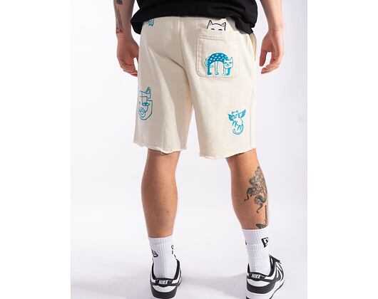 Kraťasy Rip N Dip Blonded Denim Shorts (Off White)