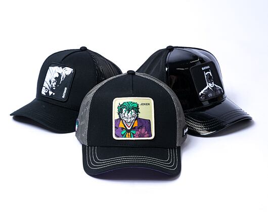 Kšiltovka Capslab DC Comics Trucker - Joker Sandwich Visor - Black / Purple