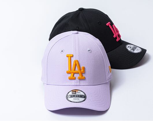 Dětská Kšiltovka New Era - 9FORTY League Essential - LA Dodgers - Pastel Purple / Orange