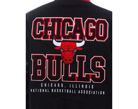 Bunda New Era - Patch Varsity Jacket - Chicago Bulls - Black / Red