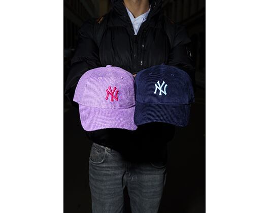 Dámská Kšiltovka New Era - MLB Cord 9TWENTY - NY Yankees - Purple / Energy Red