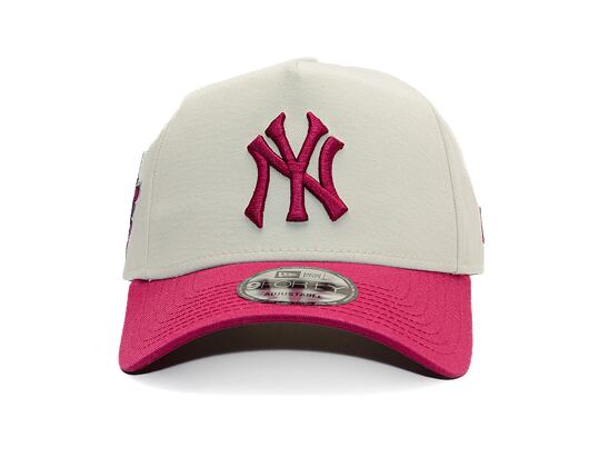 Kšiltovka New Era - MLB Cream & Patch 9FORTY A-Frame - NY Yankees - Cream / Burgundy