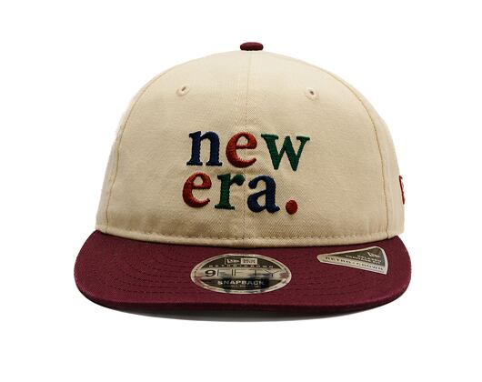 Kšiltovka New Era - Contrast Visor 9FIFTY Retro Crown - Cream / Maroon