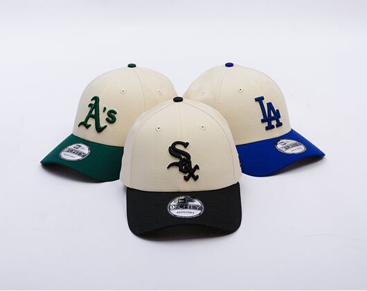 Kšiltovka New Era - MLB Color Block 9FORTY - Chicago White Sox - Cream / Black