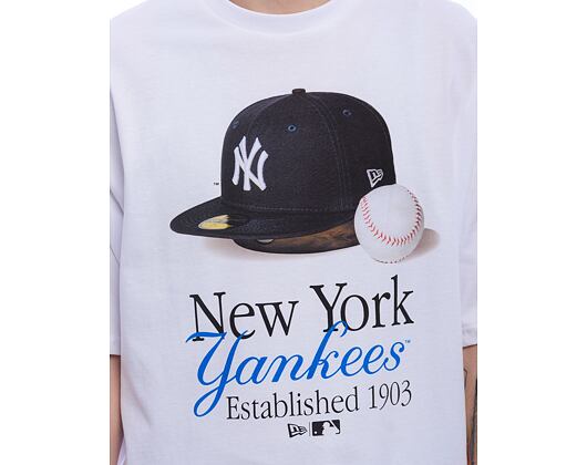 Triko New Era - MLB Script Graphic Tee - NY Yankees - White