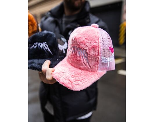 Kšiltovka Reflection Luxury Fuzzy Trucker - Coral Pink / White