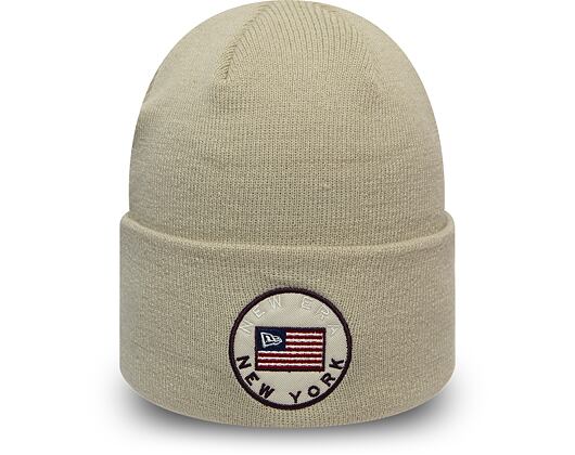 New Era Flagged Out Cuff Knit Stone Winter Beanie