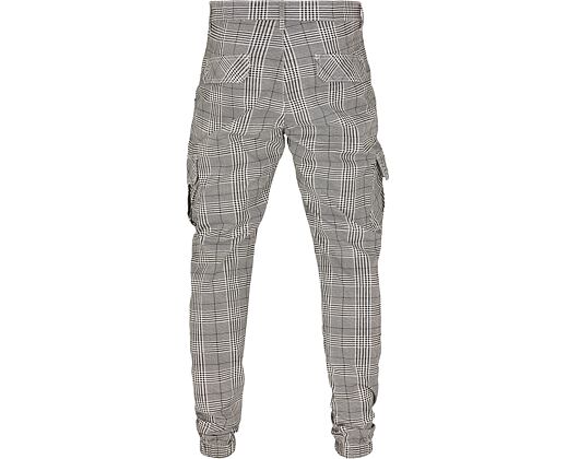 Urban Classics TB3138 AOP Glencheck Cargo Jog Pants White/Black