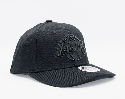 Mitchell & Ness Blk/Blk Logo Classic Red Los Angeles Lakers Black Cap