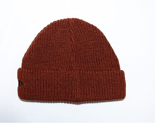 New Era Rib Short Cuff Beanie Walnut Brown