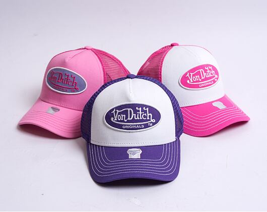 Von Dutch Boston Trucker Cotton Twill White/Purple Cap