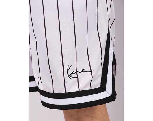 Karl Kani Small Signature Pinstripe Mesh Shorts white/black