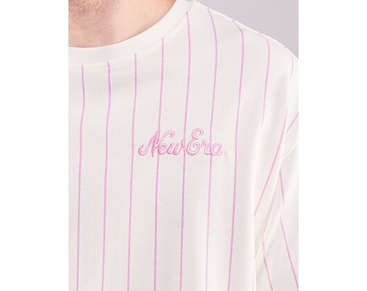 Triko New Era Pinstripe Oversized Tee Branded Off White / Wild Rose Pink