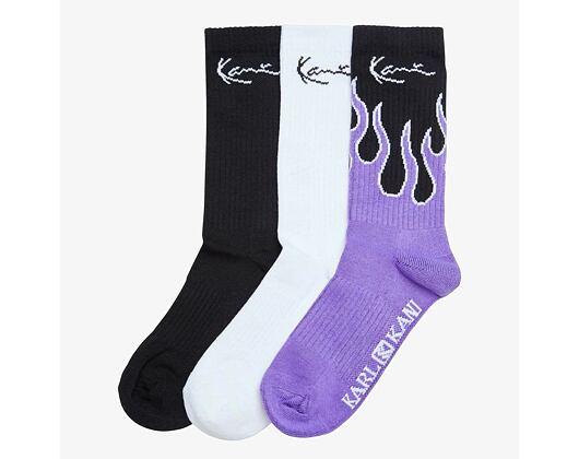 Ponožky Karl Kani Signature 3-Pack Socks Black/Flames/White