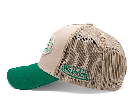 Kšiltovka Von Dutch Trucker Kalmar - Cotton Twill - Green/Cream