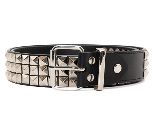 Kožený Pásek Wasted Paris BELT IRON REAL LEATHER - BLACK/SILVER