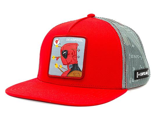 Kšiltovka Capslab Marvel Snapback - Deadpool Falls in Love - Bloody Red