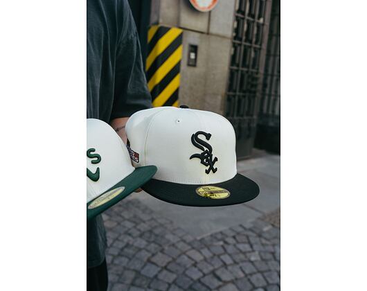 Kšiltovka New Era 59FIFTY MLB Chicago White Sox Retro - Cream White / Black