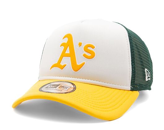 Kšiltovka New Era 9FORTY A-Frame Trucker MLB Logo Trucker Oakland Athletics - Gold / Dark Green