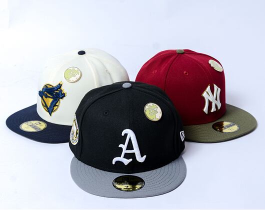 Kšiltovka New Era - 59FIFTY Contrast Pin - Oakland Athletics - Black